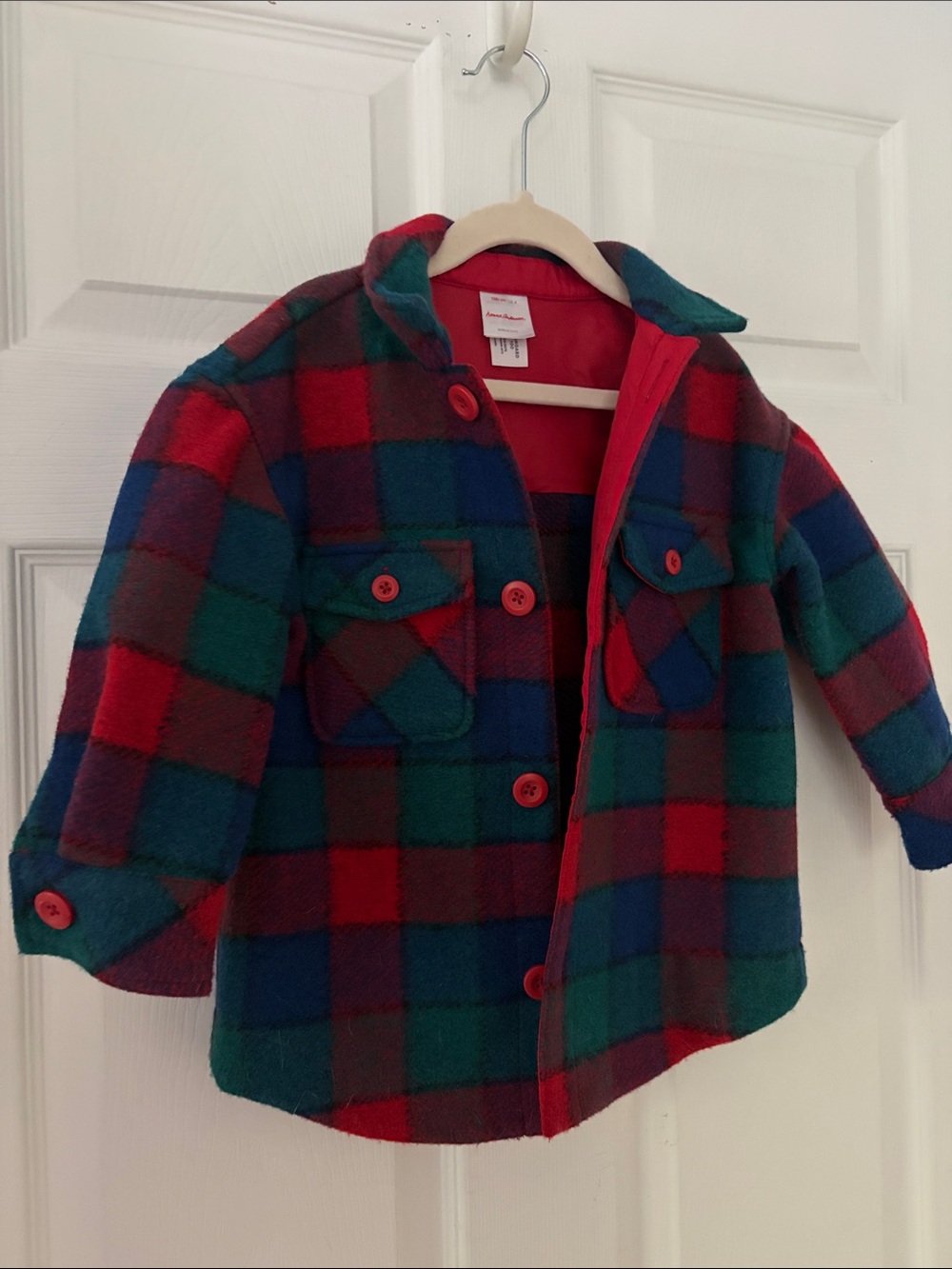 Hanna Andersson Faux Wool Felt Plaid Jacket - Picture 5 of 5